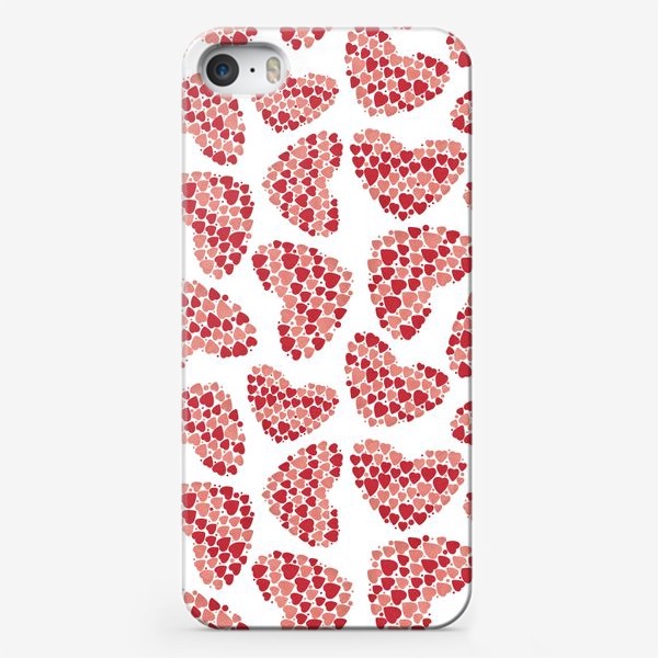 Чехол iPhone «Мелкие и крупные сердца и сердечки В подарок для влюблённых Принт с сердцами»