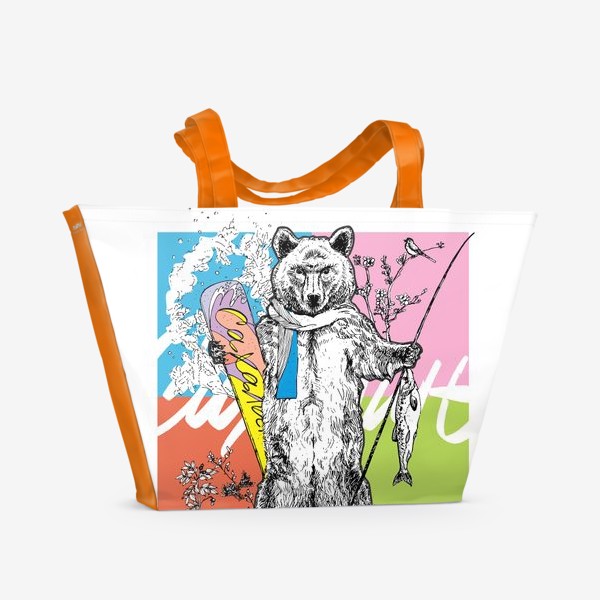 Пляжная сумка «Медведь «Четыре сезона»»