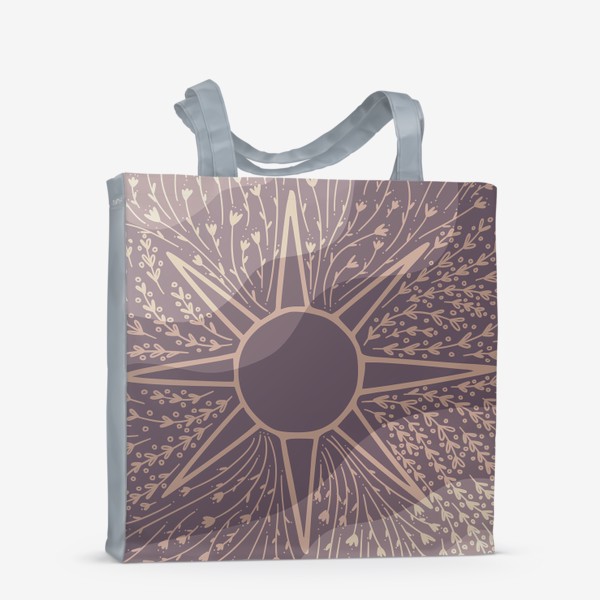 Сумка-шоппер «звезда с растениями, в подарок тарологу, астрологу, эзотерику»
