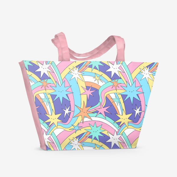 Пляжная сумка «Звездопад (звезды и радуга)»
