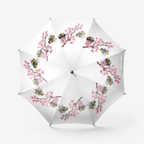 Зонт «Шмелики на цветущей ветке»