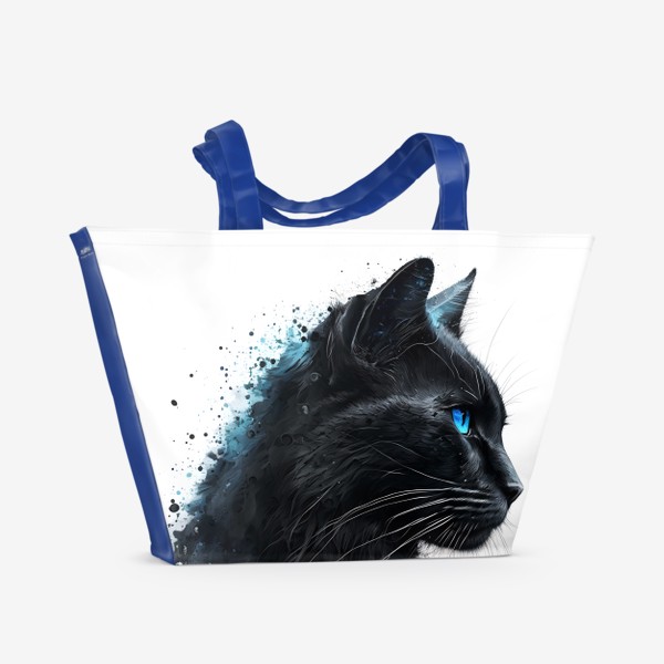 Пляжная сумка «Кошка с брызгами краски»