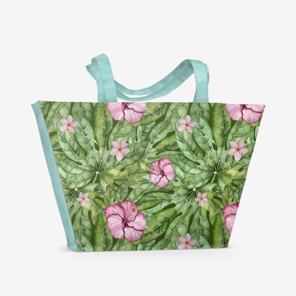 Пляжная сумка «Акварельные тропики. Джунгли. Тропические цветы»