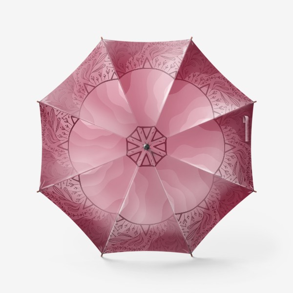 Зонт «розовое солнце с растительными мотивами, в подарок тарологу и астрологу»