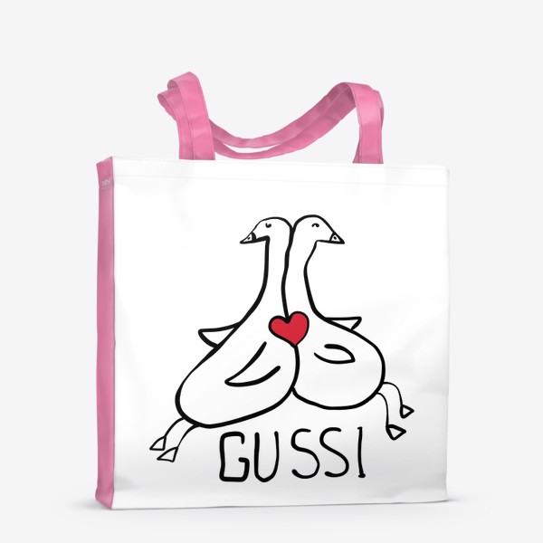 Сумка-шоппер «Gucci Гуси Принт на день влюбленных 14 февраля»