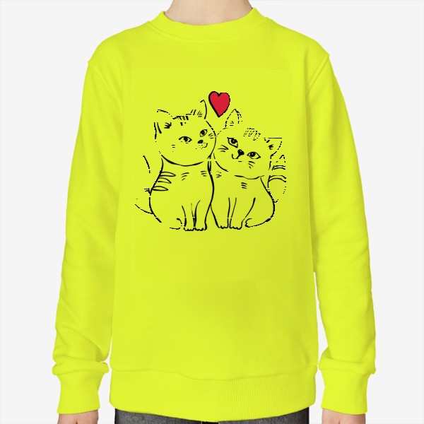 Свитшот «Милый влюбленные коты День влюбленных 14 февраля»