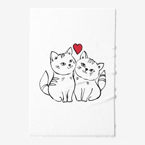 Полотенце «Милый влюбленные коты День влюбленных 14 февраля»