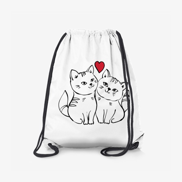 Рюкзак «Милый влюбленные коты День влюбленных 14 февраля»