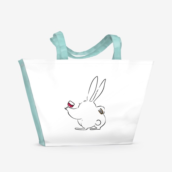 Пляжная сумка «Кролик сегодня никуда не пойдет»