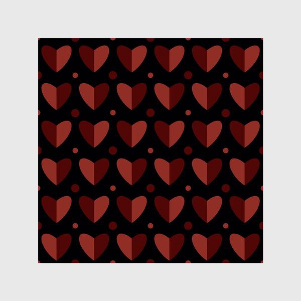 Шторы «Сердца или сердечки на чёрном фоне Принт с сердцами в подарок для влюбленных»
