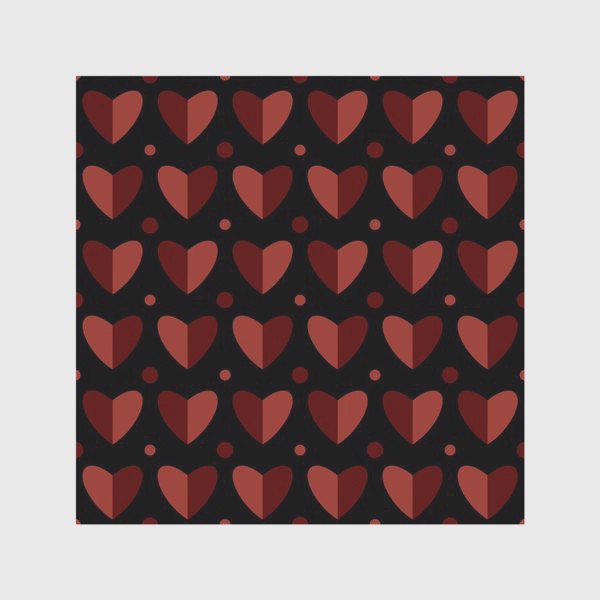 Скатерть «Сердца или сердечки на чёрном фоне Принт с сердцами в подарок для влюбленных»