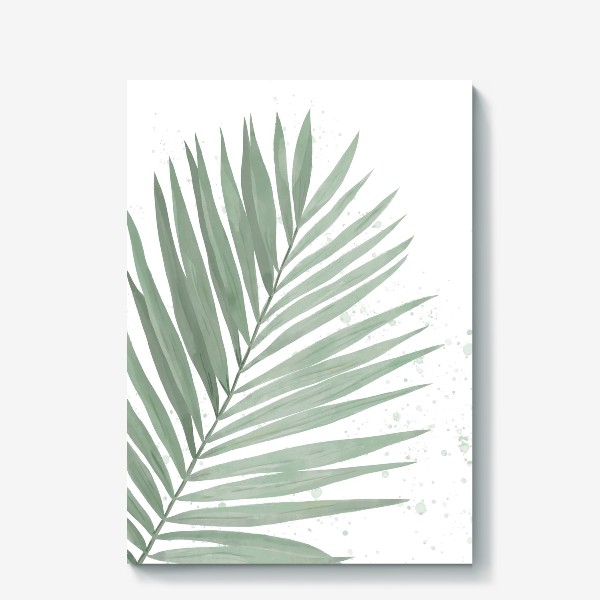 Холст «Лист пальмы акварель»