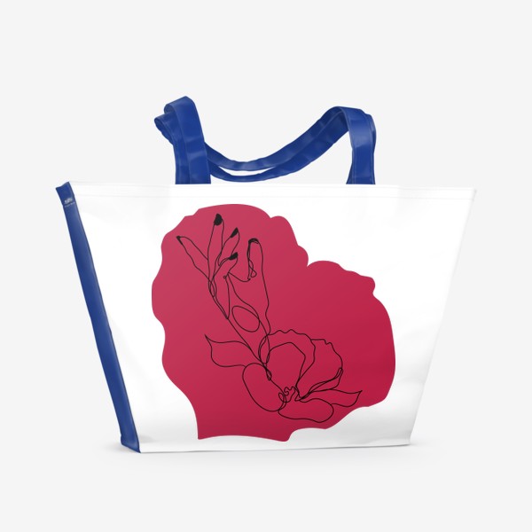 Пляжная сумка «Рука с цветком в сердце»