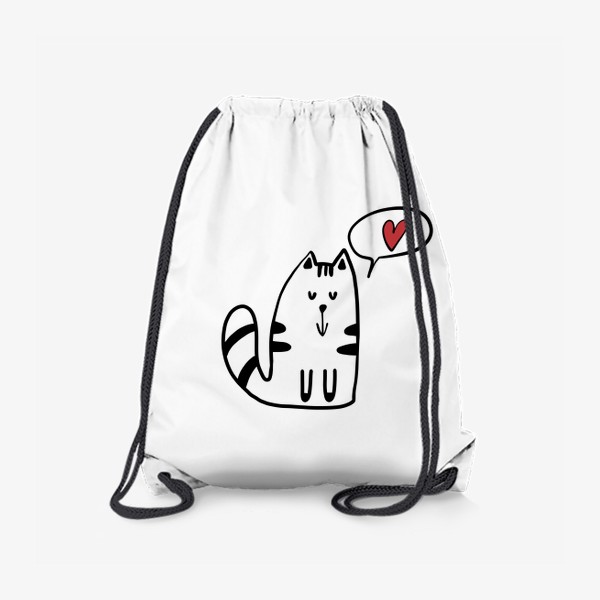 Рюкзак «Милый влюбленный котик  День влюбленных 14 февраля»