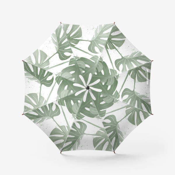 Зонт «Листья монстеры/ тропический мотив»