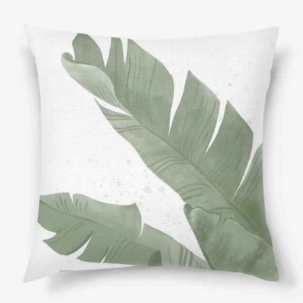 Подушка «Листья банана/ тропический мотив»