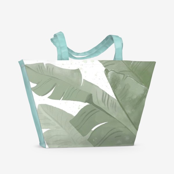 Пляжная сумка «Листья банана/ тропический мотив»