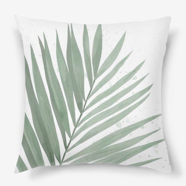 Подушка «Лист пальмы акварель»