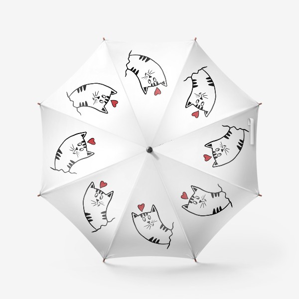 Зонт «Милый влюбленный котик  День влюбленных 14 февраля»