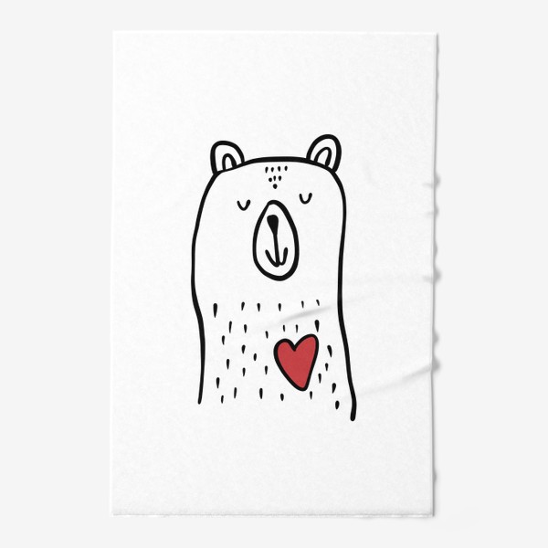Полотенце «Милый влюбленный медведь 14 февраля День влюбленных »