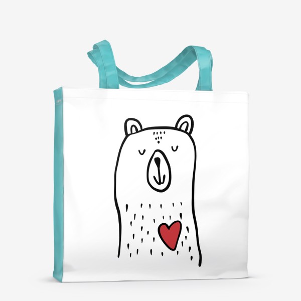 Сумка-шоппер &laquo;Милый влюбленный медведь 14 февраля День влюбленных &raquo;