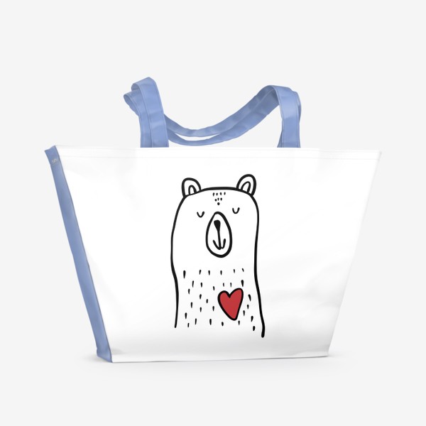 Пляжная сумка «Милый влюбленный медведь 14 февраля День влюбленных »