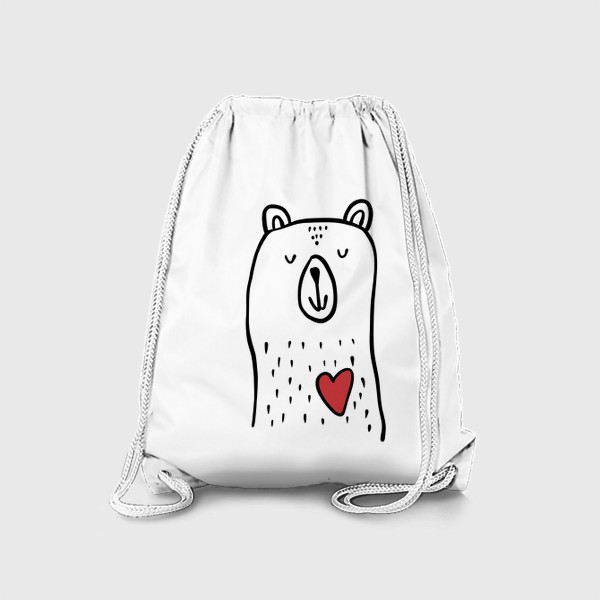 Рюкзак «Милый влюбленный медведь 14 февраля День влюбленных »