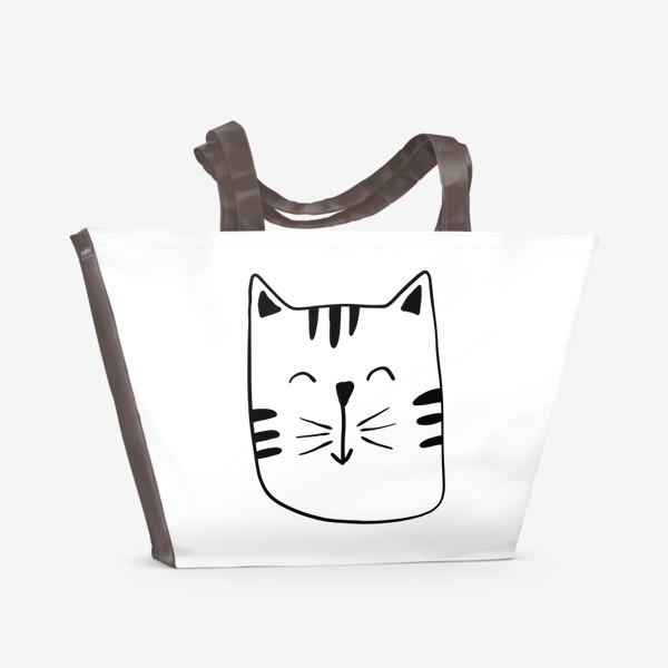 Пляжная сумка «Милый котик  Детский принт День влюбленных 14 февраля»