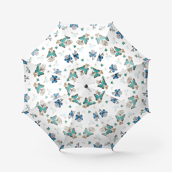 Зонт «Паттерн волшебные ключи на белом фоне»