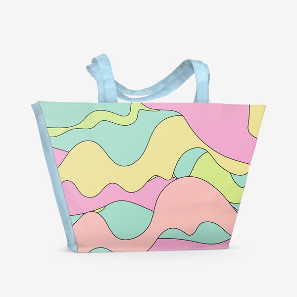 Пляжная сумка «абстрактный паттерн из ярких волн»