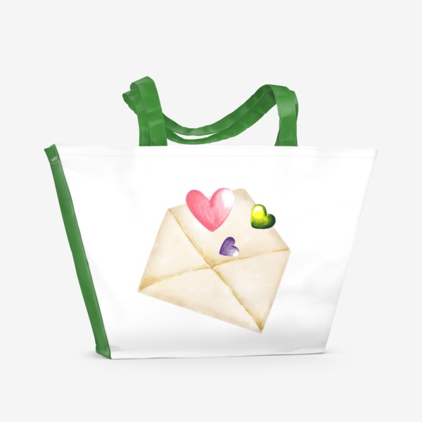 Пляжная сумка «Конверт с сердечками»