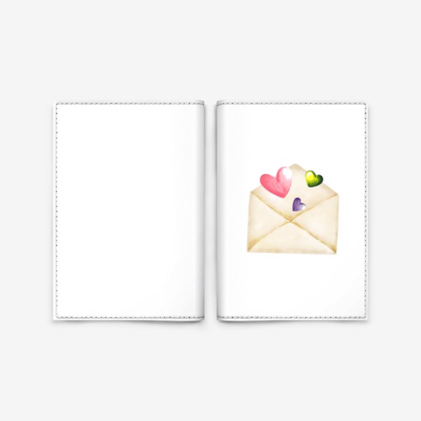Обложка для паспорта «Конверт с сердечками»