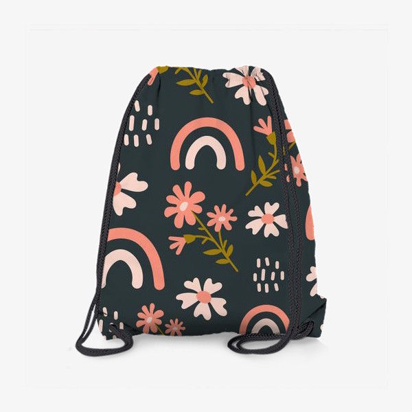Рюкзак «Цветы и радуга паттерн»