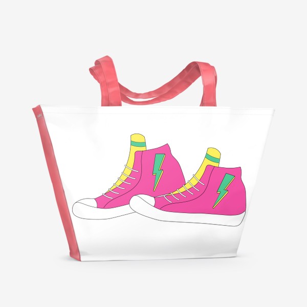 Пляжная сумка «Розовые  кеды»