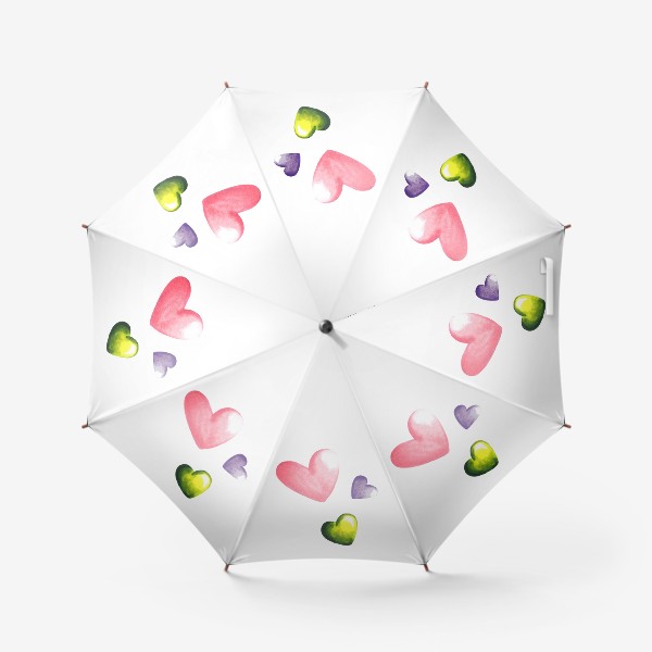 Зонт «Акварельные сердечки»