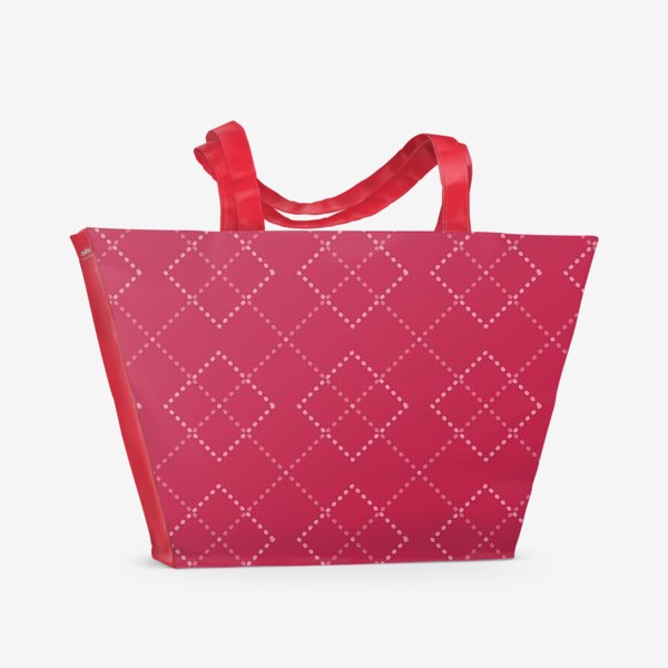 Пляжная сумка «Красный геометрический узор»
