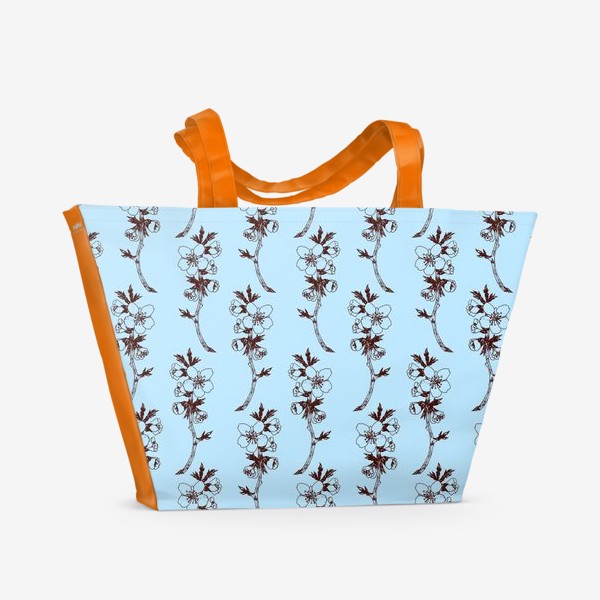 Пляжная сумка «Голубой весенний паттерн »