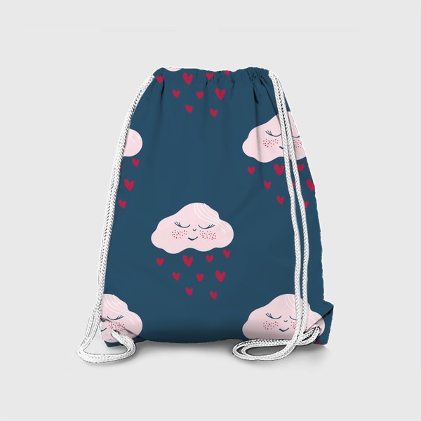 Рюкзак «Милый паттерн с облаками и сердечками»