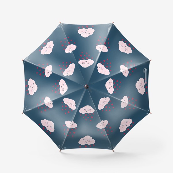 Зонт «Милый паттерн с облаками и сердечками»