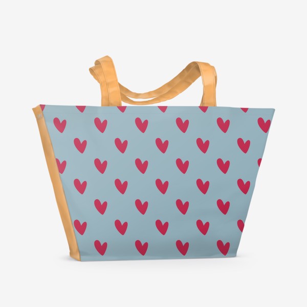 Пляжная сумка «Паттерн с сердечками в ретро стиле»