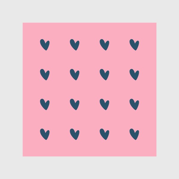 Шторы «Синие сердечки на розовом фоне»