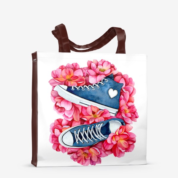 Сумка-шоппер «Кеды в цветах»