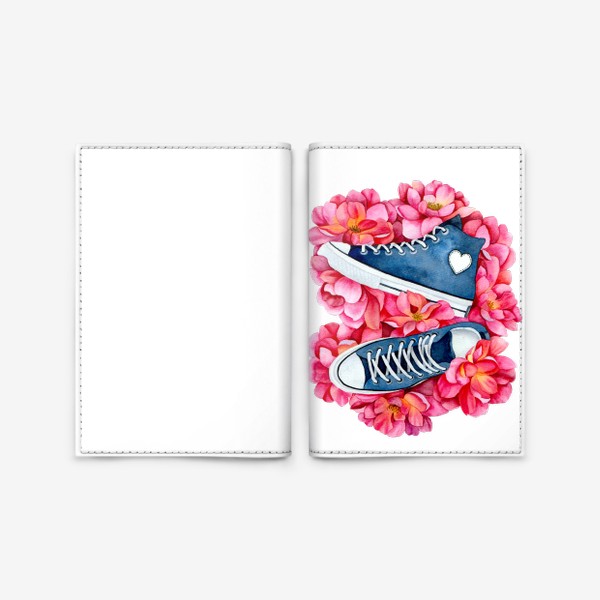 Обложка для паспорта «Кеды в цветах»