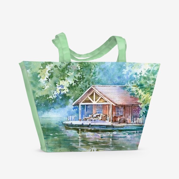 Пляжная сумка «Домик у озера»