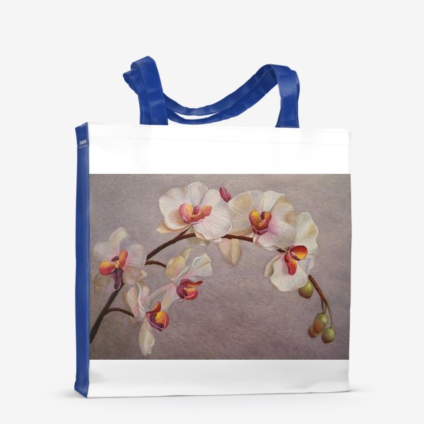 Сумка-шоппер «Орхидея. Бело-розовая орхидея. Акварель. Реализм.»