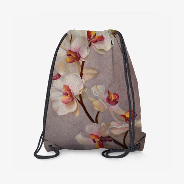 Рюкзак «Орхидея. Бело-розовая орхидея. Акварель. Реализм.»