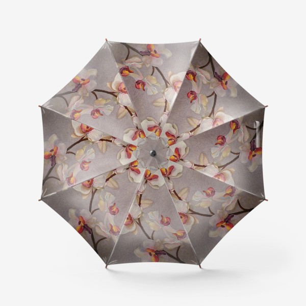 Зонт «Орхидея. Бело-розовая орхидея. Акварель. Реализм.»