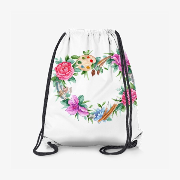 Рюкзак «Сердце цветы кисточки краски»