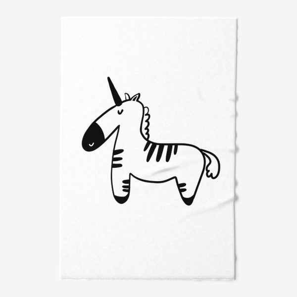 Полотенце «Милый детский принт зебра черно-белый рисунок»