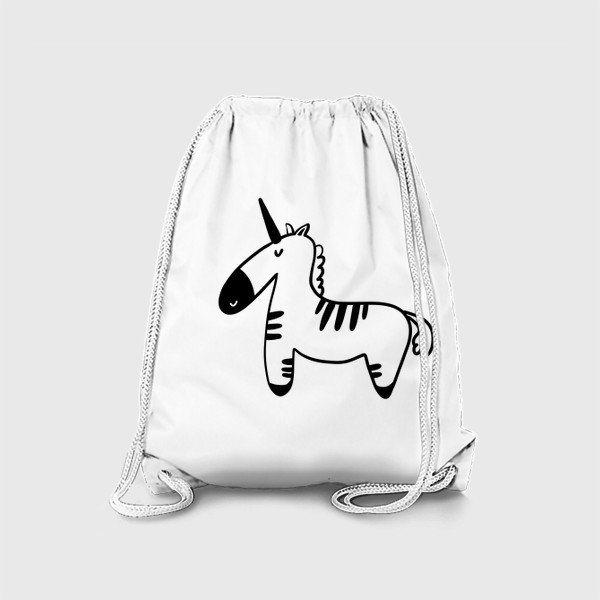 Рюкзак «Милый детский принт зебра черно-белый рисунок»